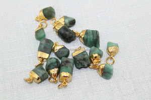 Pendentif en pierre Emarald naturelle, bijoux de connecteurs, 100 pièces - Product Image 4
