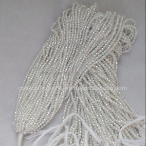 Perlas de Agua Dulce Facetadas de 2-3 mm, Redondas, de Color Blanco, Cuentas de Piedra, Exportaciones Coszcalt, Fabricadas y Suministradas al por Mayor - Product Image 1