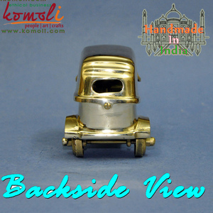 Tuktuk-rickshaw de latón dorado en miniatura, India, bajaj, rickshaw automático, a la venta, artículos decorativos de latón - Product Image 3