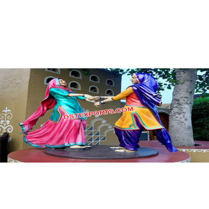 Cultura Punjabi Kiklee jugando estatuas de fibra cultura Punjabi tradicional estatua de fibra para la venta boda bienvenida estatua Decoración - Product Image 1