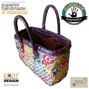 ตะกร้าช้อปปิ้งแบบดั้งเดิมของชาวโมร็อกโกอันหรูหราออกแบบแบบดั้งเดิมเพื่อความสะดวกในการพกพาถุงช้อปปิ้งระดับพรีเมียม - Product Image 3