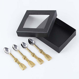 ช้อนเหล็กแบบพกพาด้ามจับสีทองเป็นมิตรกับสิ่งแวดล้อมสำหรับงานปาร์ตี้ - Product Image 1
