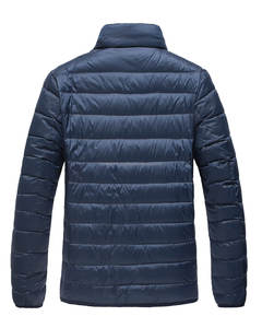 Abrigo acolchado ultraligero de invierno con cremallera para hombre de alta calidad, chaqueta acolchada ligera con cuello con capucha, tela tejida - Product Image 2