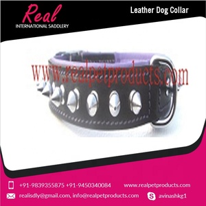 Collar para perro de cuero indio 100% genuino, hecho a mano, con picos lisos, a la última, precio con descuento en pedido a granel