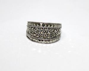 Bague en pierre précieuse de marcassite naturelle Bague en argent sterling massif 925 Bijoux pour anniversaire, mariage et anniversaire Fabricant - Product Image 2