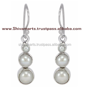 Nouveaux modèles de mode 925 argent Sterling perle d'eau douce crochet boucle d'oreille bijoux fins pour femme mariage - Product Image 2