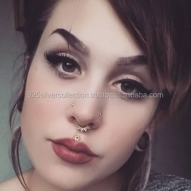 Piercing de Septum pour femmes, 1 pièce, nouvelle mode, anneaux de nez, plaqué or