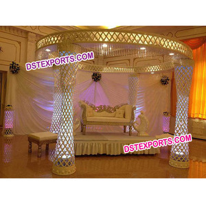 Nuevo Conjunto de Mandap de Cristal Royal Plazzo, Decoración de Mandap de Cristal para Bodas, Fabricante de Mandaps para Bodas en EE. UU. - Product Image 1