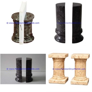 For <b>Book</b> and Decoration Marble Column Pillar Pedestal Shaped Handcarved Natural Stone Black <b>White</b> fossil Red Beige Decor Gifts - Product Image 1