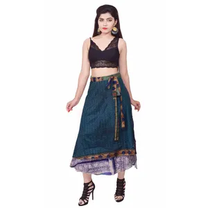थोक 50 Pcs बहुत कुछ भारतीय दो परत Boho Hippi जादू रेशम लपेटें स्कर्ट