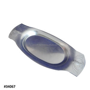 Plateau en métal ananas argenté Plateau en métal décoratif fait à la main Design classique Plateau d'ananas Plateau de service aux fruits secs - Product Image 6