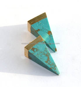 สีฟ้าทองแดงสีฟ้าครามปิรามิดสแตนเลสเครื่องประดับทอง18K จี้เสน่ห์คลาสสิกสำหรับสร้อยคอเครื่องประดับแฟชั่น - Product Image 1