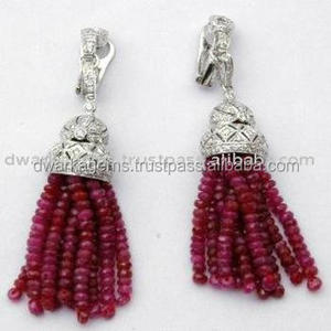 Boucles d'oreille en argent sterling 925 pour femme, bijoux de haute qualité, pierres précieuses en grenat antique, fabrication - Product Image 4