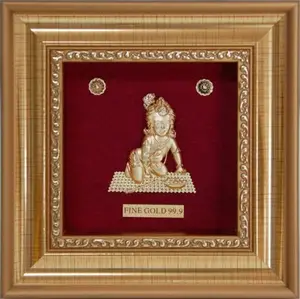 24k Gold Foil Art 3D OM Indian Symbol for Souvenir