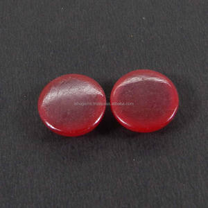 หยกสีแดงบานเย็นของจีน1คู่อัญมณีหลวมทรงกลมขนาด14มม. 17.60ชิ้นทำจากธรรมชาติสำหรับเป็นเครื่องประดับ - Product Image 3