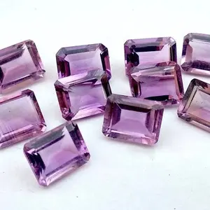 制造商批发价珠宝制作8x10mm毫米天然巴西紫水晶刻面八角形切割松散宝石