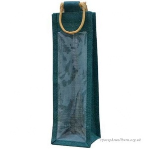 Eco Friendly <b>Jute</b> Wine Bottle Bag with Cane or Soft Handle Natural Reusable <b>Sack</b> for Gifting Events Retail and Promotional Use - Product Image 5