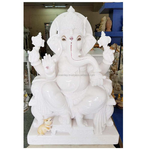 Dios Ganesh Murti, mármol blanco puro - Product Image 1