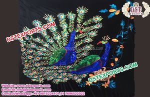 Muslim Mehandi Stage <b>Embroidered</b> Backdrop Wedding Stage <b>Embroidered</b> Backdrops <b>Curtain</b> Drapes Manufacturer and Exporter - Product Image 2