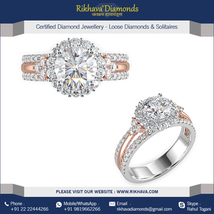 Gorgeous Elegant 18kt Rose and White Gold <b>Diamond</b> <b>Ring</b> Stunning Design with Elegant Elegance - Product Image 3