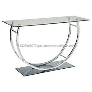 Table console avec grand plateau en verre, console légère - Product Image 1