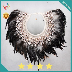 Irian Bali Boho pluma decoración del hogar arte collar Shell Soporte Diseño Interior joyería para regalos de Papua Nueva Guinea - Product Image 2