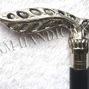 Bastón decorativo de latón antiguo/náutico para caminar, con mango estilo derby, madera india, nuevo - Product Image 1