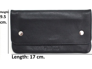 Portefeuille court en cuir à trois volets pour homme, pochette pour tabac, grain de cuir - Product Image 2