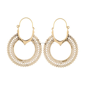 Aro de latón gitana Tribal étnico Festival indio mujeres pendientes del desgaste del partido - Product Image 1