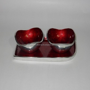 Juego de 2 cuencos personalizados de estilo moderno y antiguo Diseño elegante de esmalte de aluminio y metal de PC de alta calidad para uso de vajilla de helado - Product Image 1