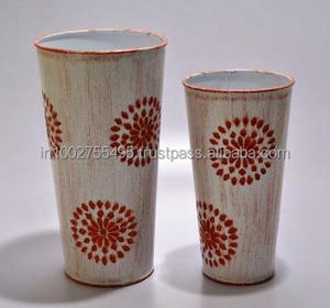 Ensemble de jardinières IHA Classic Design en tôle galvanisée peinte à la main, 3 pièces, avec de grands et petits motifs floraux, pour plantation au sol - Product Image 3
