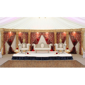 ม่านจัดงานแต่งงานปักลายสไตล์เมห์ราอาบฉากหลัง,สำหรับงานแต่งงานตัดเย็บเต็มเวที - Product Image 1