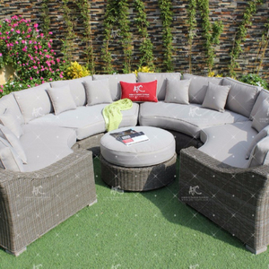 Conjunto de sofá de mimbre polivinílico, diseño increíble, redondo, para jardín al aire libre - Product Image 1