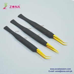 Pinzas Profesionales para Cejas y Pestañas de Acero Inoxidable de Grado Quirúrgico de Zona Industries Pakistán, Punta Puntiaguda, Marca Personalizada de Belleza - Product Image 5