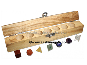 Juegos de geometría de Chakra de 7 piezas estilo Feng Shui hechos de piedras preciosas - Product Image 2