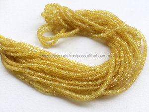 Perles rondelles à facettes en saphir jaune, livraison gratuite, 2.5-3mm - Product Image 2