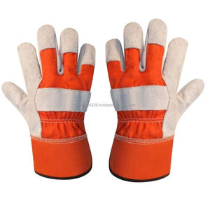 Guantes de Trabajo de Cuero Vacuno Antideslizantes y Anticorte para Trabajo Pesado, Estilo Canadiense con Forro y Puño Reforzado con Goma - Product Image 5