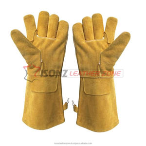 EN 388 Gants de soudage Tig Taille XL Gants de sécurité imperméables, anti-coupures, antidérapants et anti-chocs en cuir fendu - Product Image 3