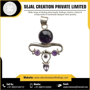Logo personnalisé pendentif en argent sterling 925 avec pierres précieuses approvisionnement en gros bijoux pendentifs à breloque avec motif de chiffres - Product Image 3