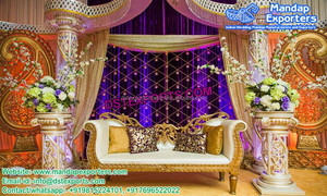 Accessoires de décoration d'événement de mariage moghol Accessoires en fibre pour la décoration de scène de mariage Scène de réception sur le thème moghol - Product Image 6