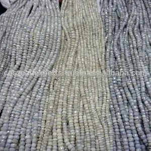 Silverite Faceted Rondelle Beads Strand Fabricado y suministrado Cristales al por mayor Piedras curativas - Product Image 1