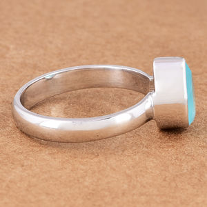 Bisel Set Aqua Calcedonia Piedra Preciosa Sólido 925 Plata Esterlina Anillo Fino Joyería Mayorista Fabricante Por Casa De Plata. - Product Image 3