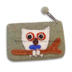 Handmade Mini Wool Felt <b>Wallet</b> with Zipper Dolly <b>Kids</b> Portable Coin Purse Pencil Case & Keys Case Summer Gift Pouch - Product Image 4