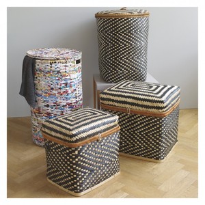 Thanh Lịch Tre Tự Nhiên <span class=keywords><strong>Wicker</strong></span> Giỏ Handmade Gấp Thân Thiện Với Môi Trắng Lưu Trữ Hộ Gia Đình Trang Trí Nội Thất Việt Nam - Product Image 1