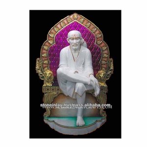 God Sai Baba Sculpture on Singhasan - Product Image 1