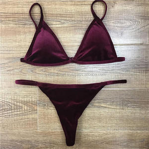 ชุดบิกินี่2ชิ้นกำมะหยี่สไตล์บราซิลกางเกงทอง - Product Image 1