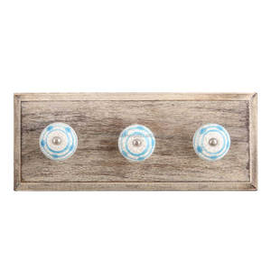 Gancho de madera para colgar ropa, colgador decorativo Premium hecho a mano con 3 ganchos de cerámica para baño, cocina, dormitorio, venta al por mayor - Product Image 1