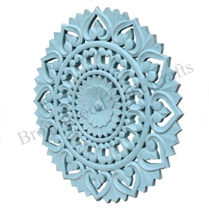 Panneau mural rond en MDF sculpté à la main gris en détresse décor élégant pour la maison et le bureau vente directe d'usine à bas prix - Product Image 2