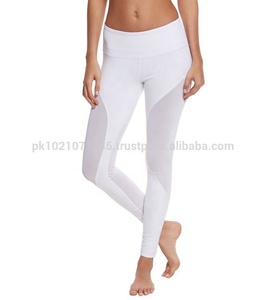 Mallas sólidas de longitud completa para mujer, ligeramente elásticas, transpirables, antibacterianas, de secado rápido, pantalones personalizados para mujer para Yoga, Fitness - Product Image 2