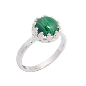 Bijoux Vintage Vert Malachite Gemme Anneau À La Main 925 Bijoux En Argent Sterling Éternité Vermeil Anneaux Pour Unisexe - Product Image 1